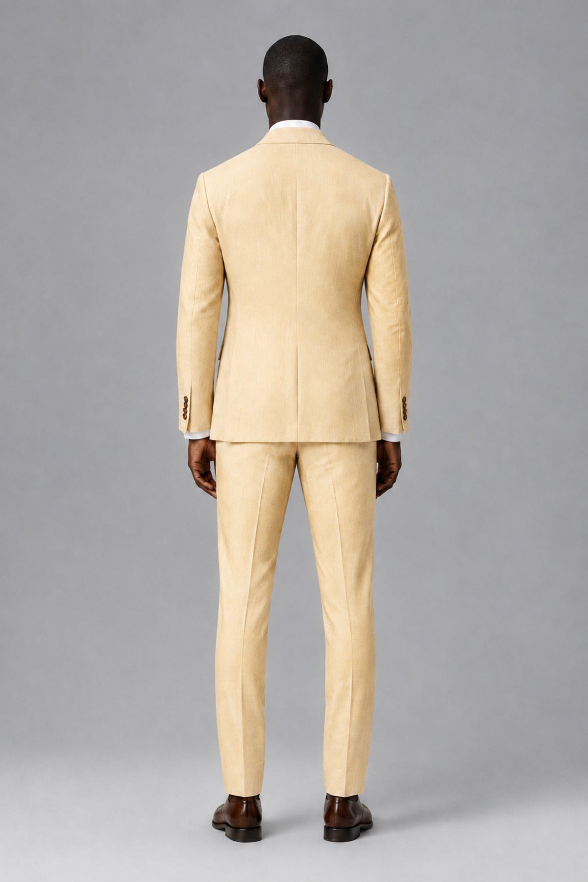 Men's Champagne Two-Piece Notch Lapel Suit - Champagne - Champagne_3