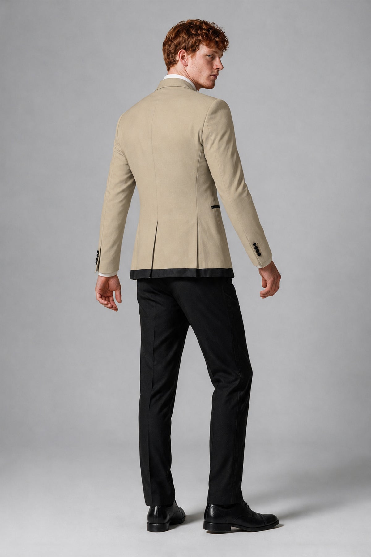 Bolodoo Men's Champagne 3-Piece Shawl Lapel Tuxedo Suit with Vest - Champagne - Champagne_3