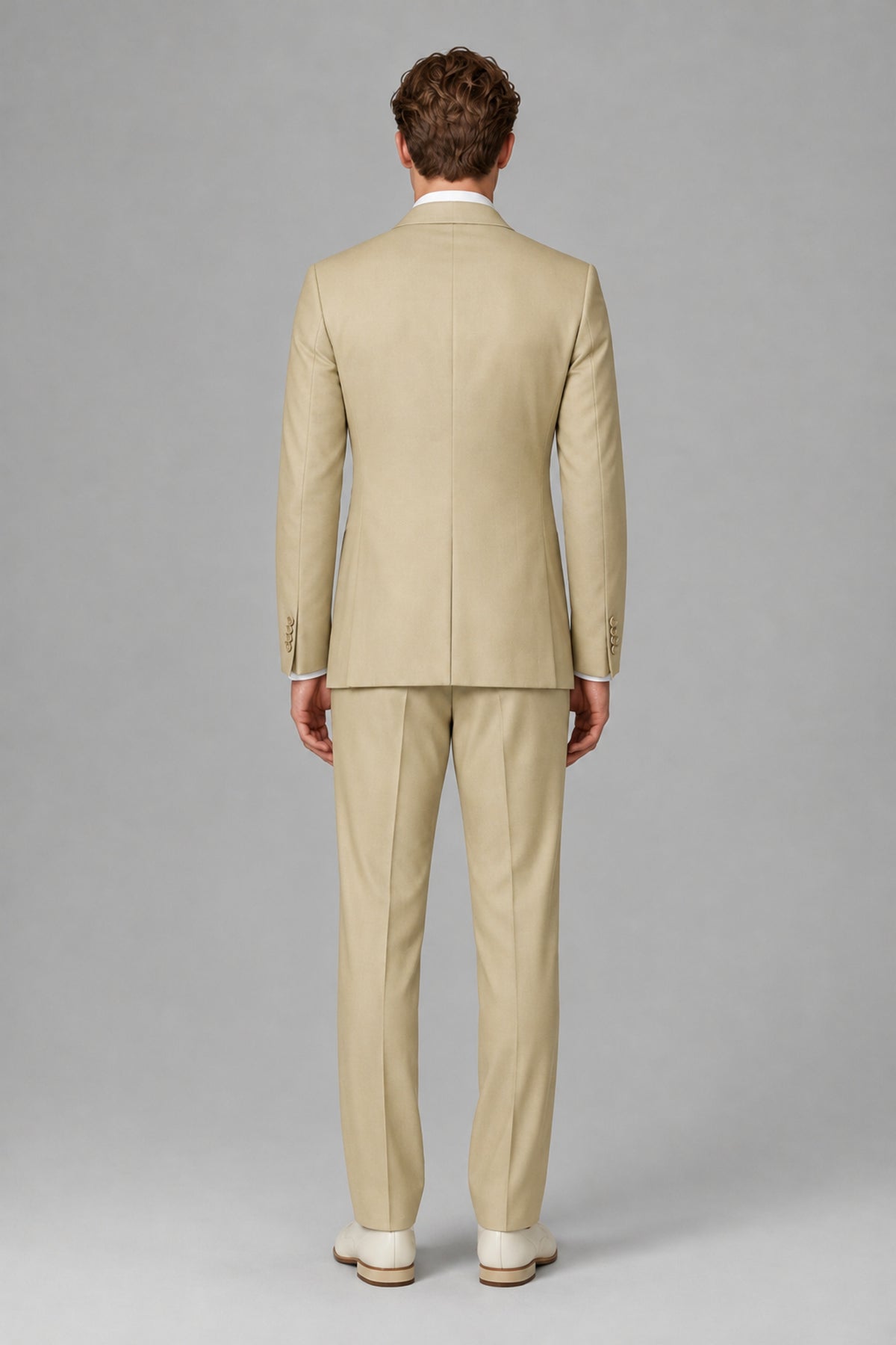 Bolodoo Men's Champagne Wrap Tie-Waist Two-Piece Suit – Jacket & Trousers - Champagne - Champagne_3