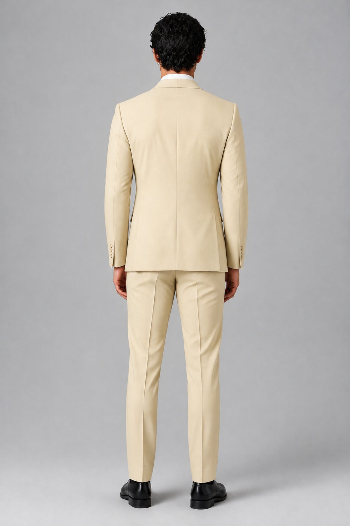 Bolodoo Men's Champagne 2-Piece Suit – Notch Lapel Jacket & Trousers - Champagne - Champagne_4