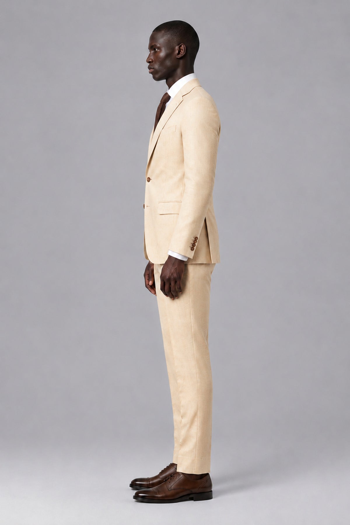 Men's Champagne Two-Piece Notch Lapel Suit - Champagne - Champagne_4