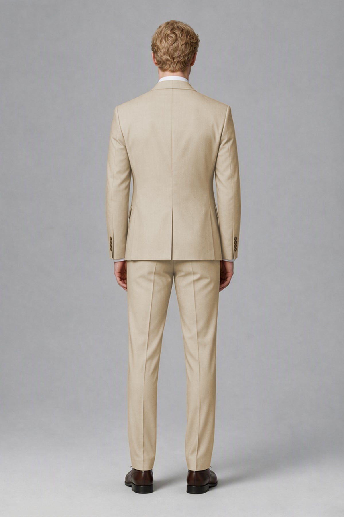 BOLODOO Men's Champagne Two-Piece Wedding Suit – Jacket & Trousers - Champagne