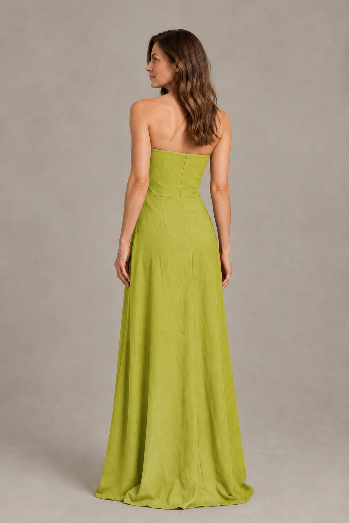 BOLODOO Chartreuse Strapless Floral Mother of the Bride Gown - Chartreuse - Chartreuse_02