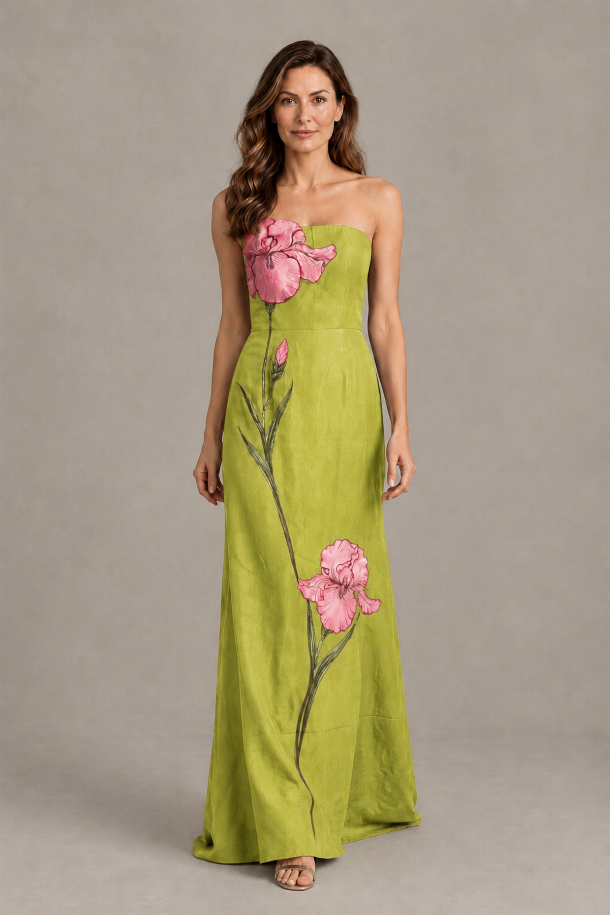 BOLODOO Chartreuse Strapless Floral Mother of the Bride Gown - Chartreuse - Chartreuse_04