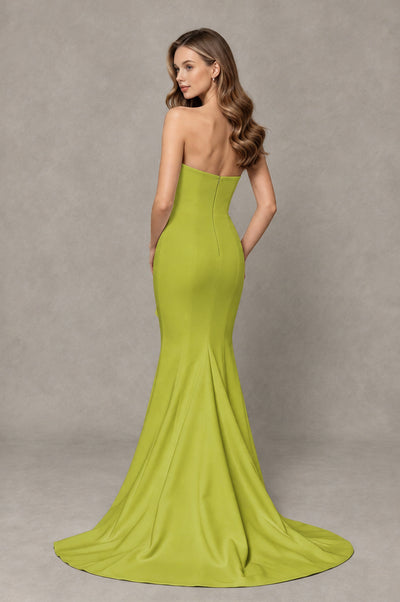 BOLODOO Chartreuse Strapless Mermaid Evening Dress with Ruffle Slit and Train - Chartreuse - Chartreuse_2