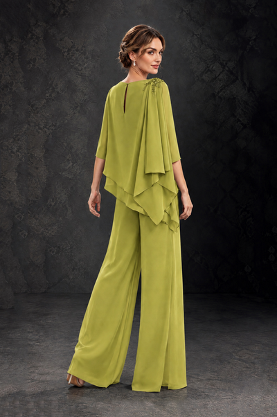 BOLODOO Chartreuse Layered Wide-Leg Mother of the Bride Pant Suit - Chartreuse - Chartreuse_2