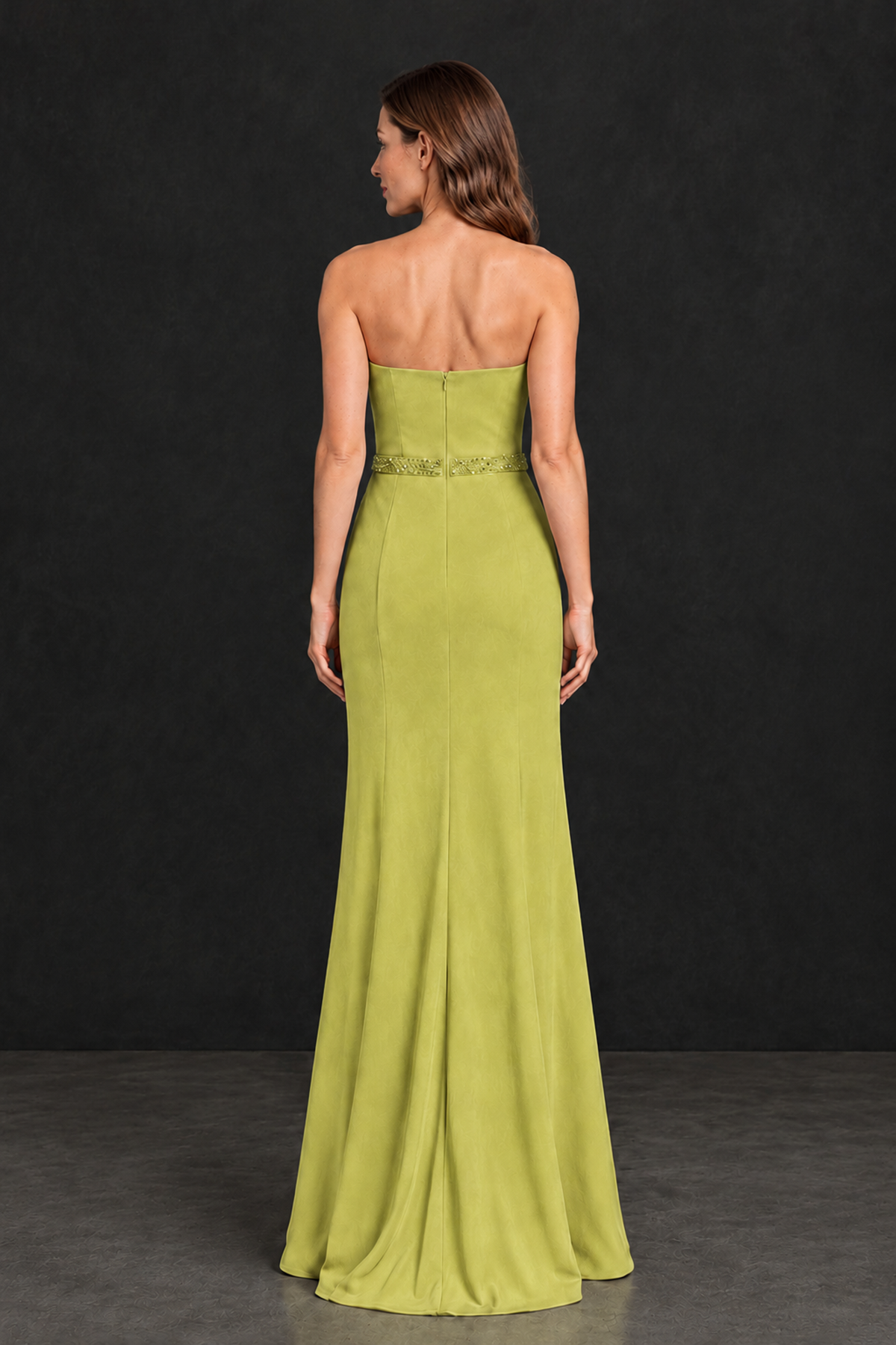 BOLODOO Chartreuse Strapless Mother of the Bride Dress with 3D Floral Appliques - Chartreuse - Chartreuse_2