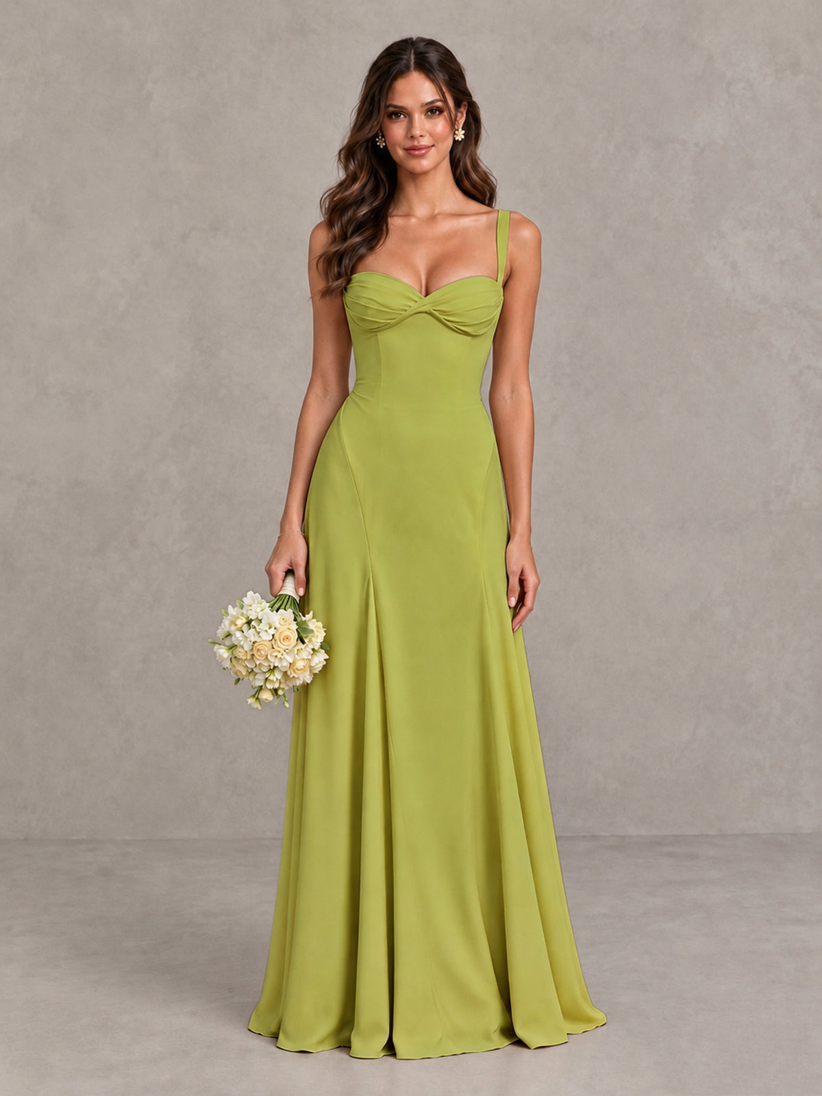 BOLODOO Chartreuse Sweetheart Lace-Up Back Bridesmaid Dress - Chartreuse - Chartreuse (1)