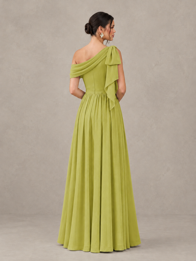 BOLODOO Chartreuse One-Shoulder Maternity Bridesmaid Dress with Slit - Chartreuse - Chartreuse (2)