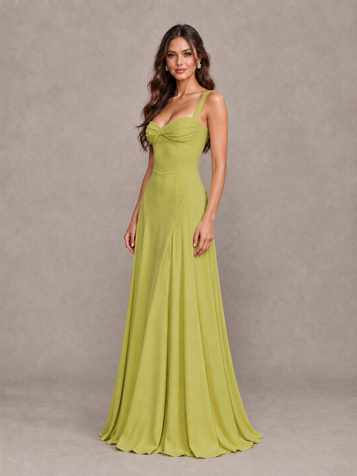 BOLODOO Chartreuse Sweetheart Lace-Up Back Bridesmaid Dress - Chartreuse - Chartreuse (3)