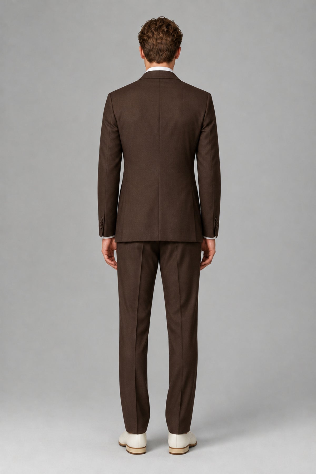 Bolodoo Men's Chocolate Wrap Tie-Waist Two-Piece Suit – Jacket & Trousers - Chocolate - Chocolate_3