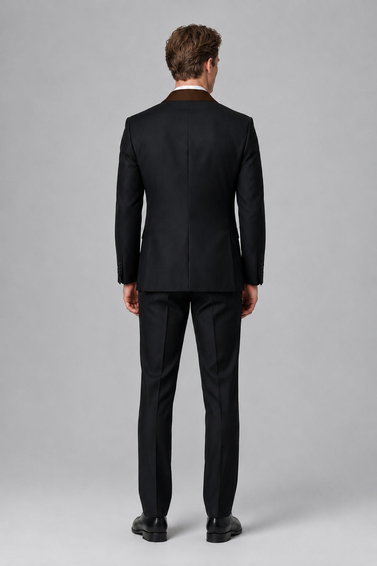 Bolodoo Men's Chocolate 3-Piece Shawl Lapel Tuxedo Suit - Chocolate - Chocolate_3