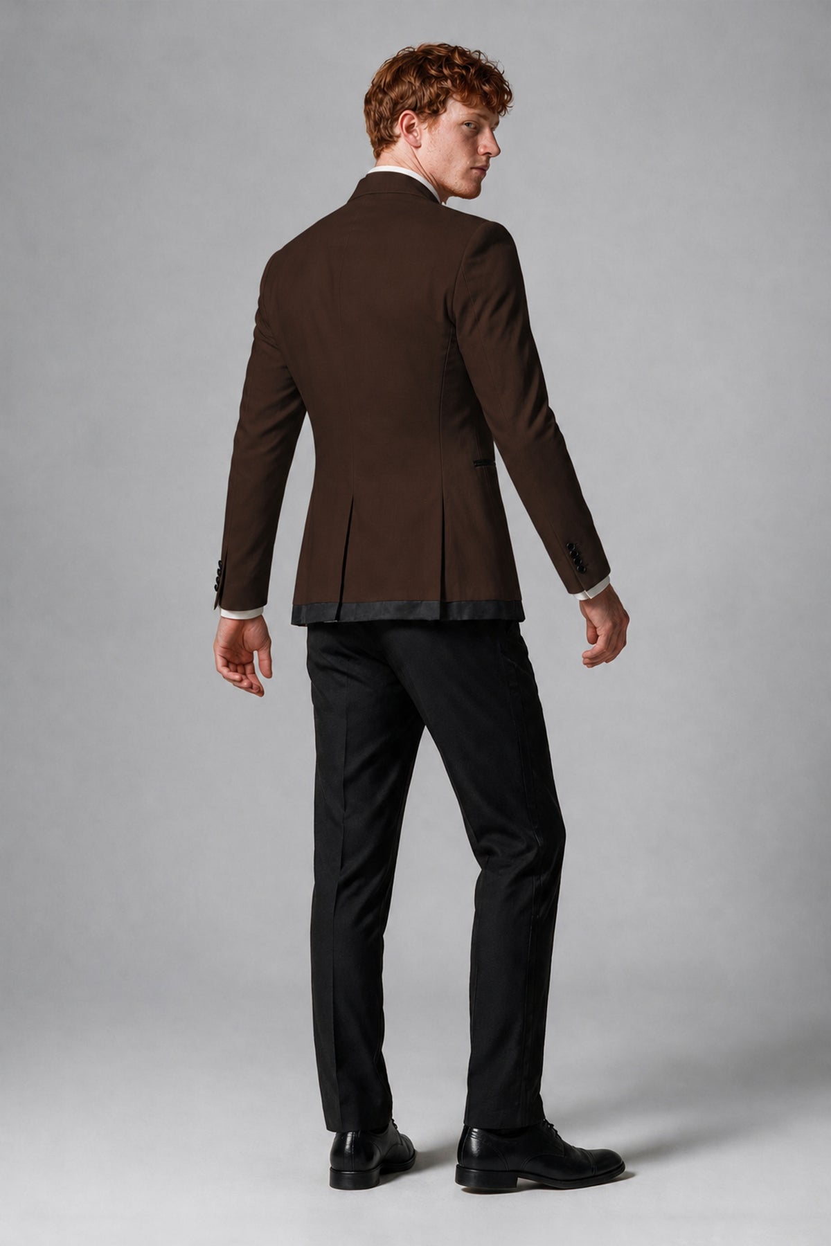 Bolodoo Men's Chocolate 3-Piece Shawl Lapel Tuxedo Suit with Vest - Chocolate - Chocolate_3