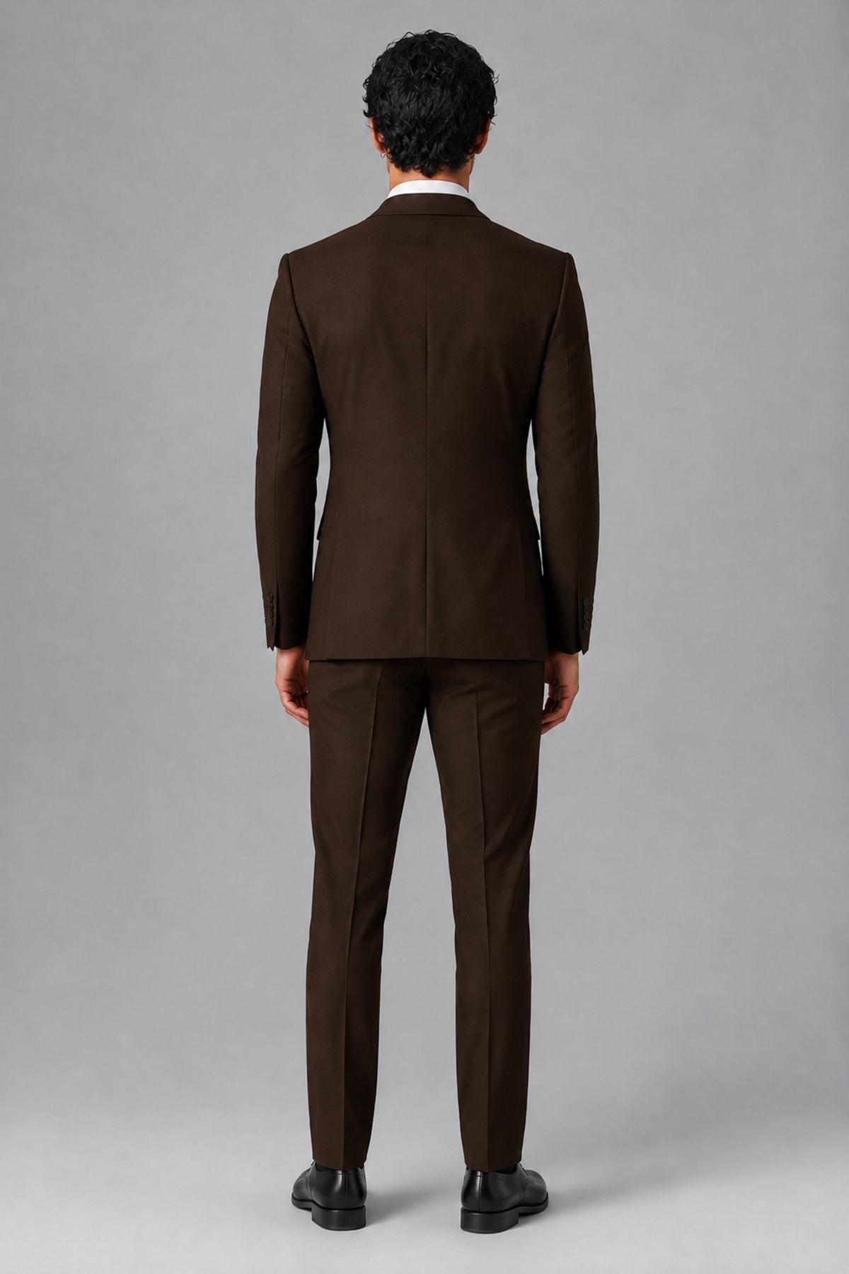 Bolodoo Men's Chocolate 2-Piece Suit – Notch Lapel Jacket & Trousers - Chocolate - Chocolate_4
