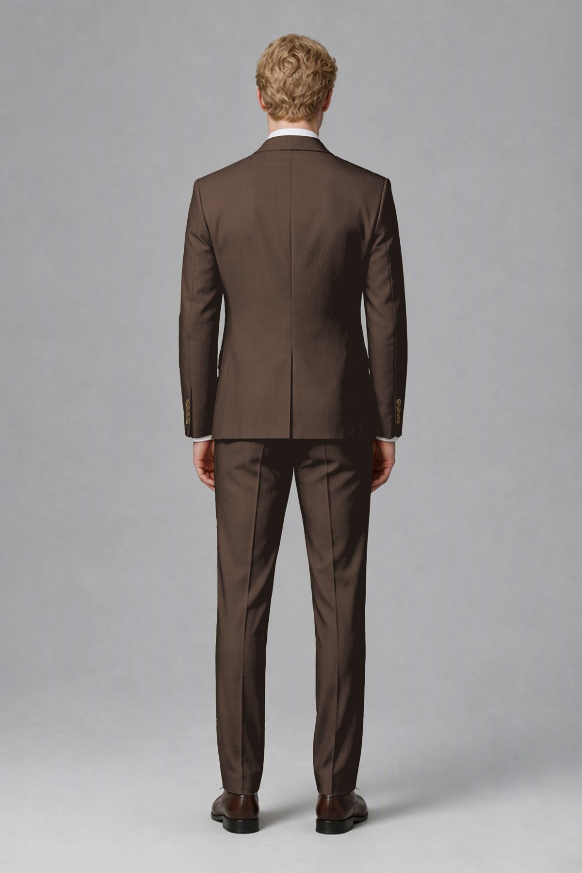 BOLODOO Men's Chocolate Two-Piece Wedding Suit – Jacket & Trousers - Chocolate