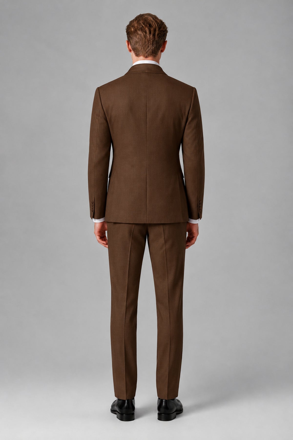 Bolodoo Men's Chocolate Shawl Lapel 2-Piece Tuxedo Suit – Jacket & Trousers - Chocolate - Chocolate (4)