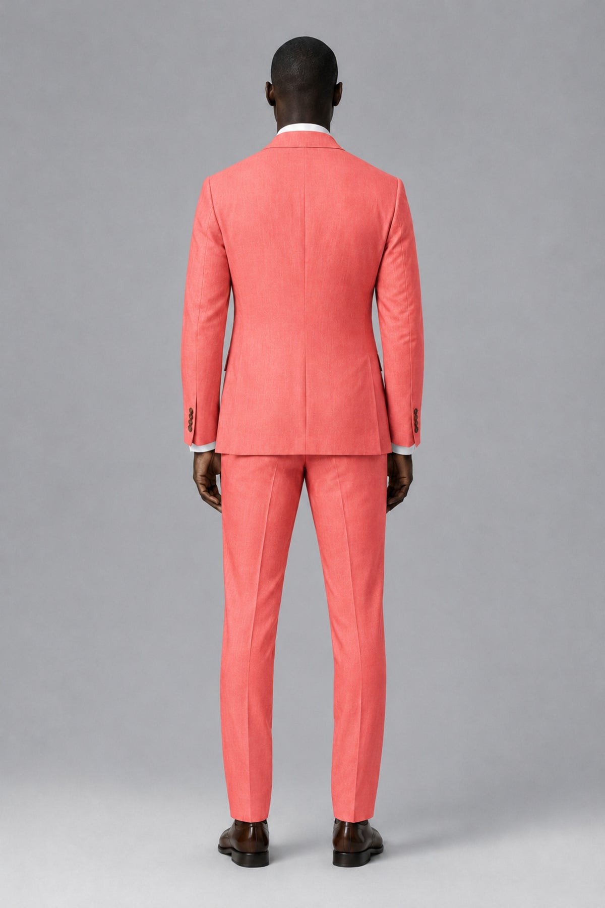 Men's Coral Two-Piece Notch Lapel Suit - Coral - Coral_3