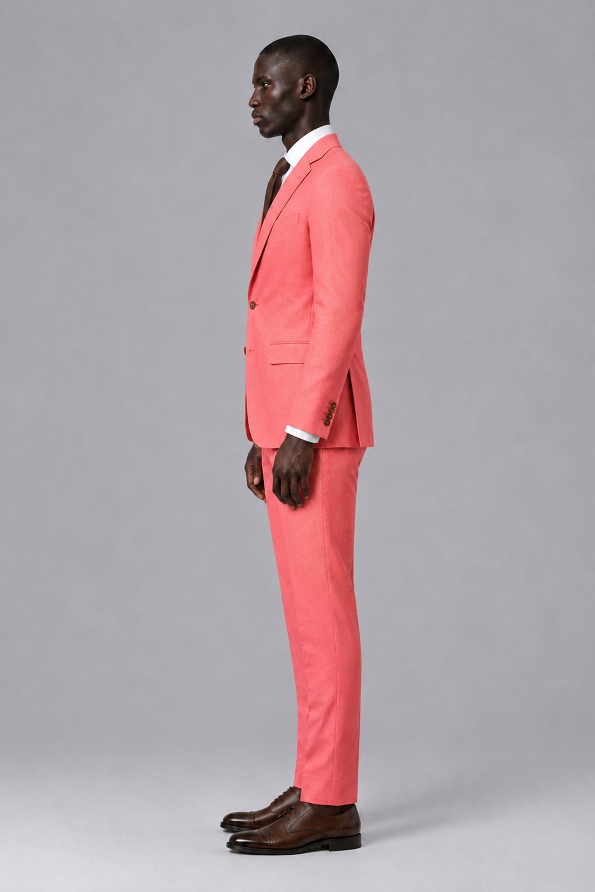 Men's Coral Two-Piece Notch Lapel Suit - Coral - Coral_4