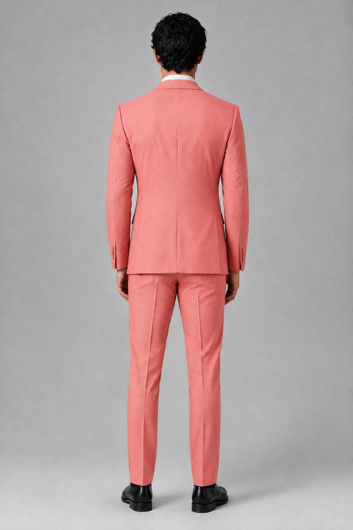 Bolodoo Men's Coral 2-Piece Suit – Notch Lapel Jacket & Trousers - Coral - Coral_4