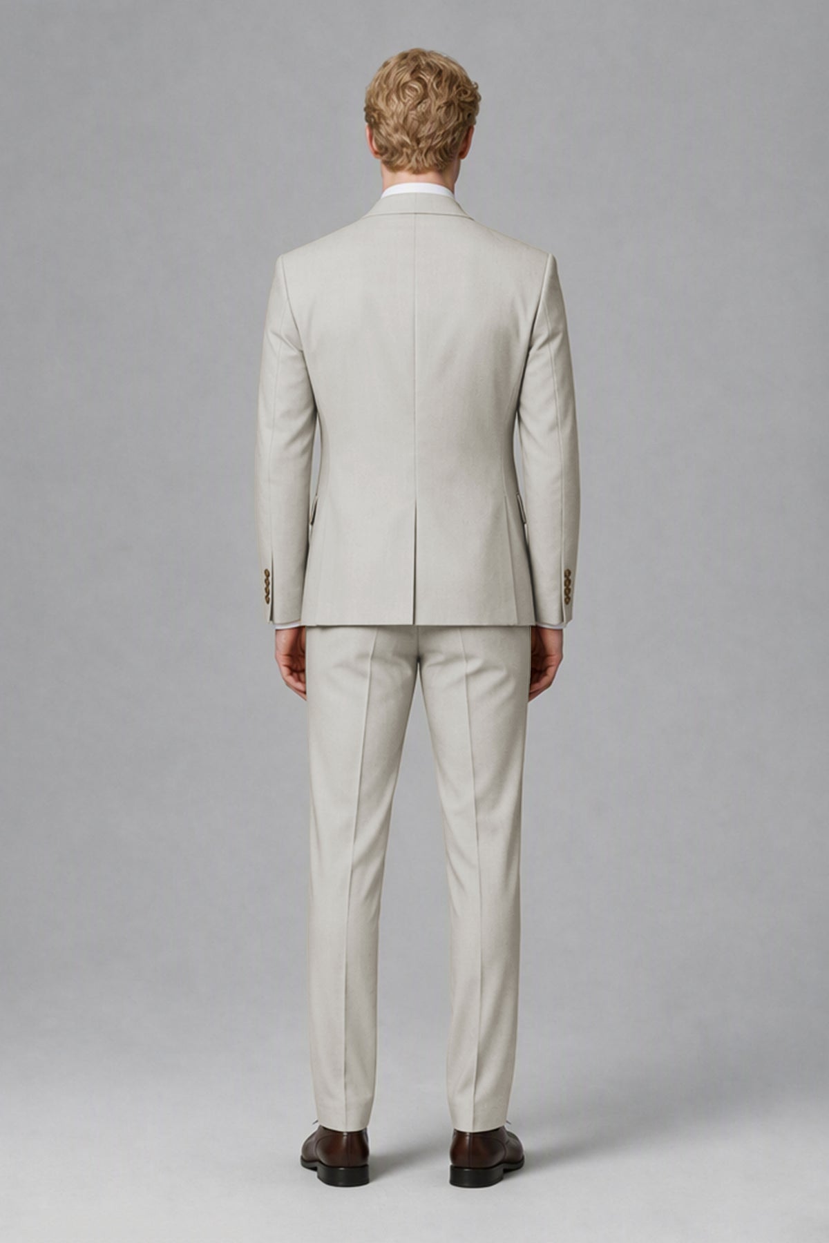 BOLODOO Men's Cream Two-Piece Wedding Suit – Jacket & Trousers - Cream