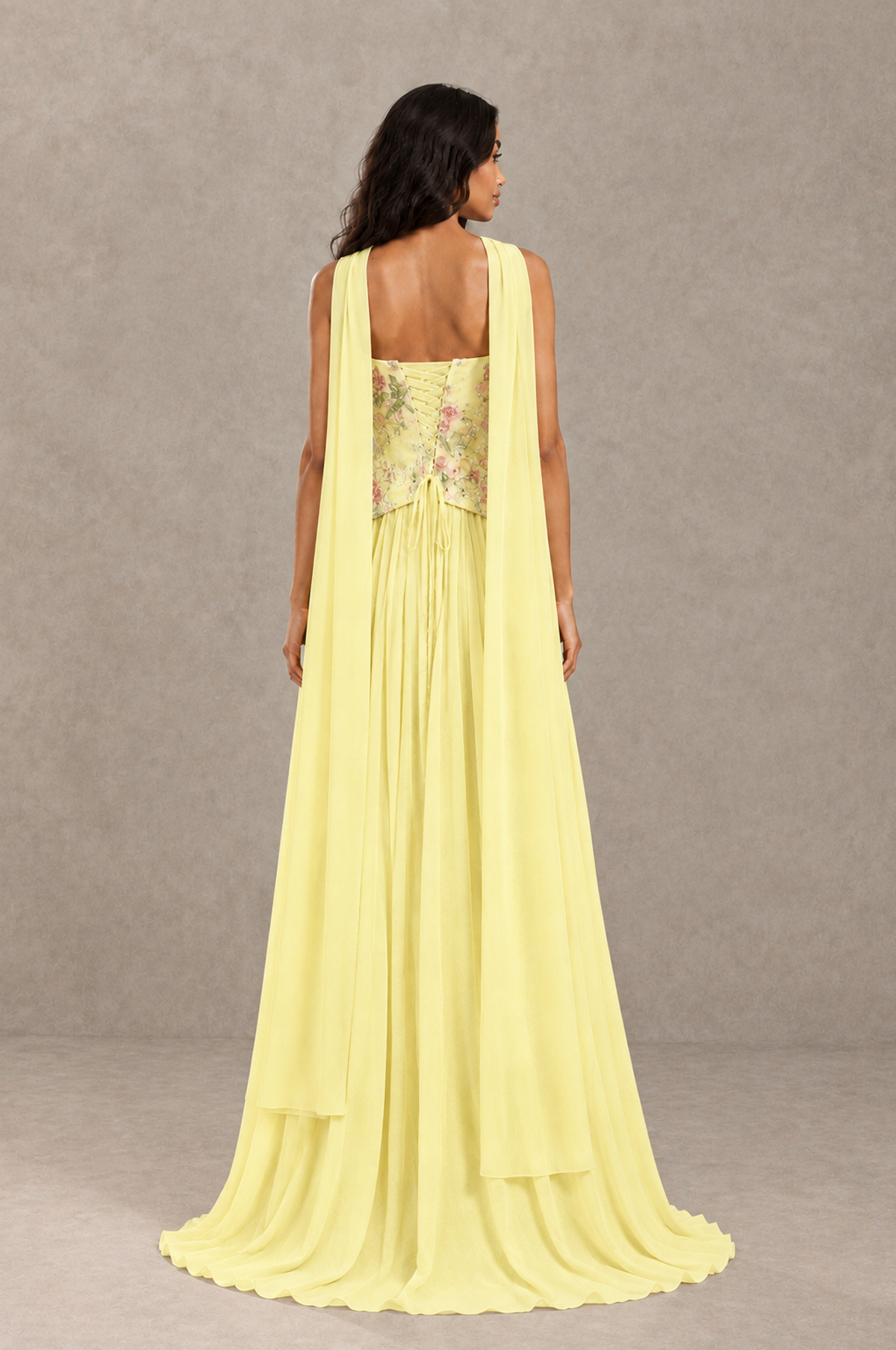 BOLODOO Daffodil Strapless Beaded Floral Corset Chiffon Maxi Gown – Open Back Prom & Formal Evening Dress - Daffodil - Daffodil_02