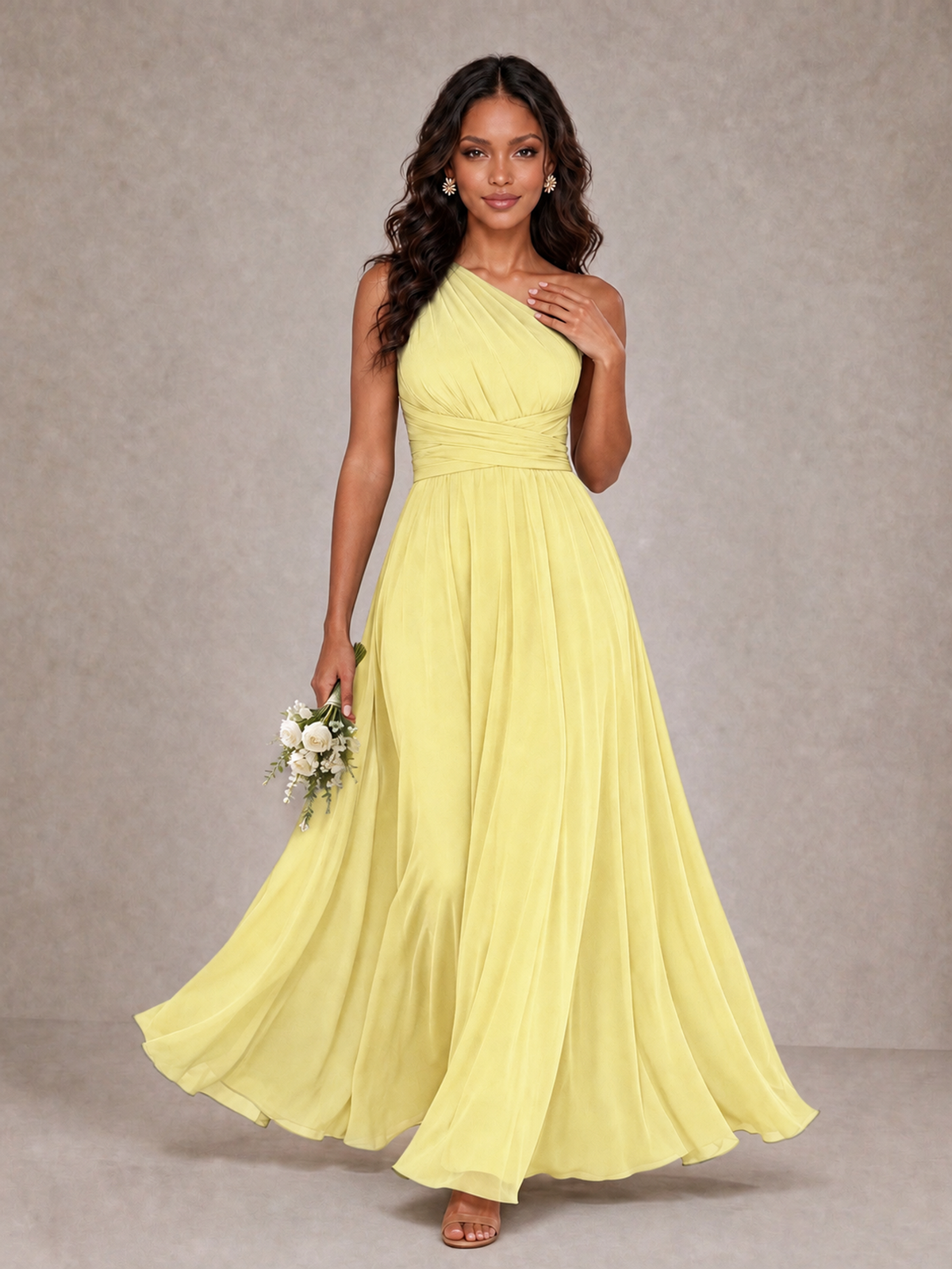 BOLODOO Daffodil One-Shoulder A-Line Bridesmaid Dress - Daffodil - Daffodil_1