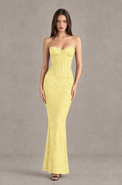 BOLODOO Daffodil Strapless Lace Corset Wedding Guest Dress - Daffodil - Daffodil_1