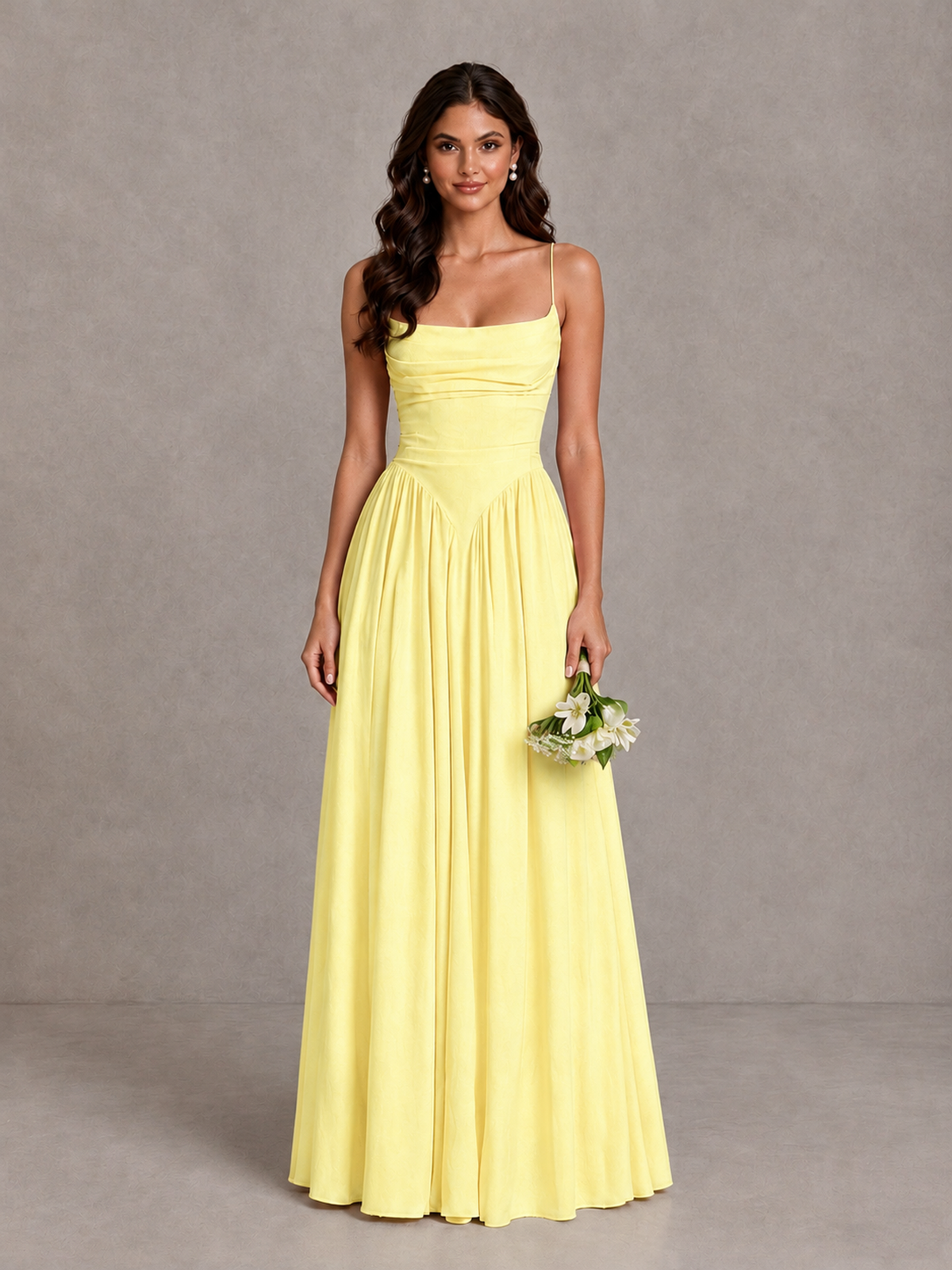 BOLODOO Daffodil Lace-Up Back A-Line Bridesmaid Dress - Daffodil - Daffodil_1