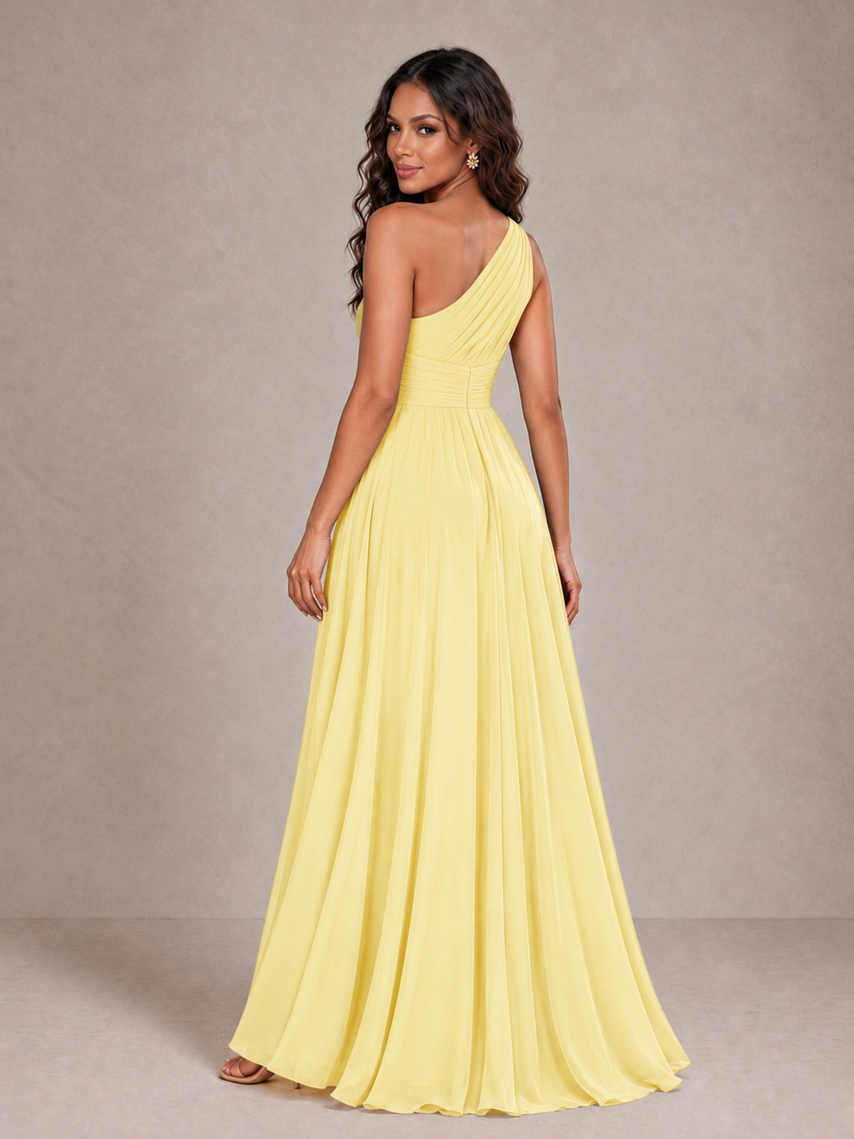 BOLODOO Daffodil One-Shoulder A-Line Bridesmaid Dress - Daffodil - Daffodil_2