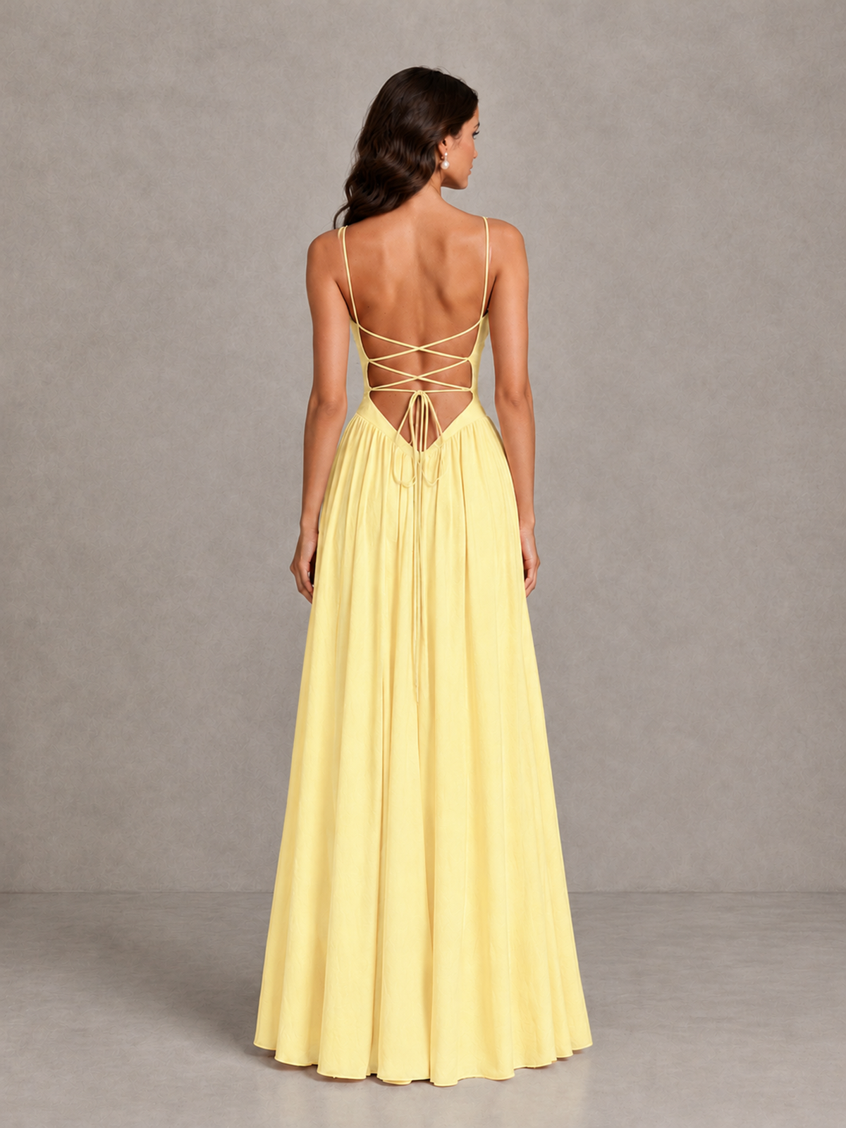 BOLODOO Daffodil Lace-Up Back A-Line Bridesmaid Dress - Daffodil - Daffodil_2