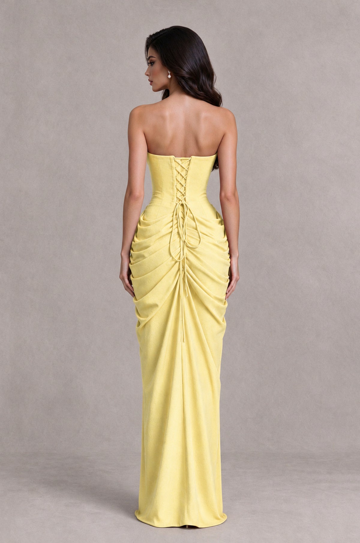 BOLODOO Daffodil Strapless Ruched Corset Evening Gown - Daffodil - Daffodil_2