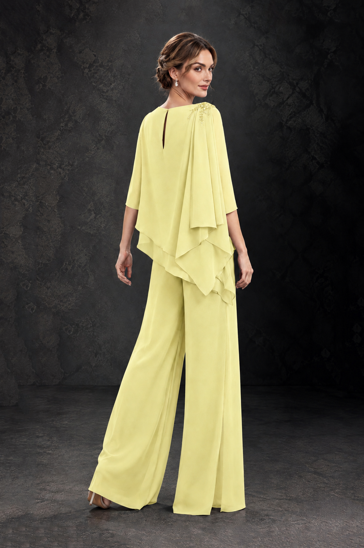 BOLODOO Daffodil Layered Wide-Leg Mother of the Bride Pant Suit - Daffodil - Daffodil_2