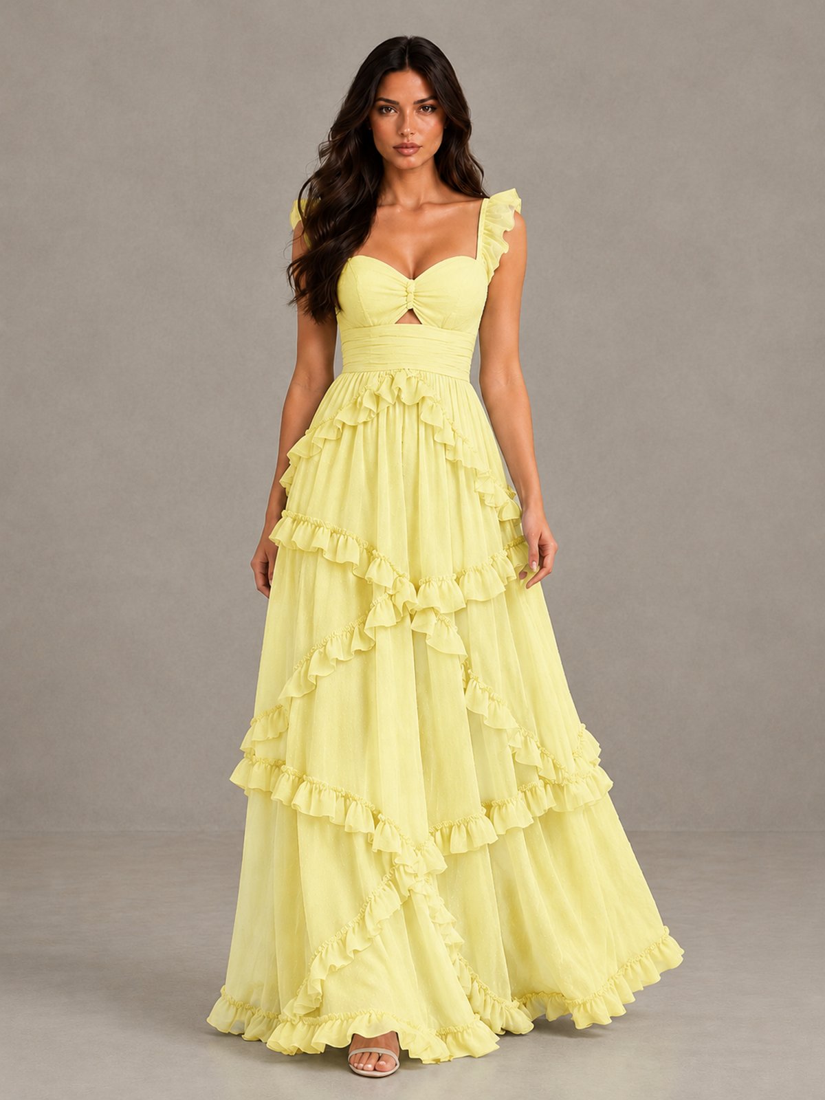 BOLODOO Daffodil Ruffle A-Line Prom Dress with Open Back - Daffodil - Daffodil (1)