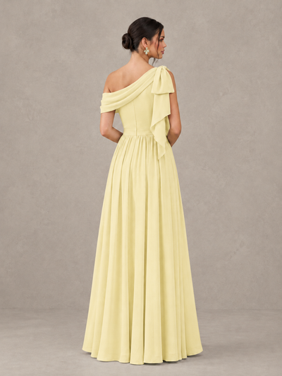 BOLODOO Daffodil One-Shoulder Maternity Bridesmaid Dress with Slit - Daffodil - Daffodil (2)