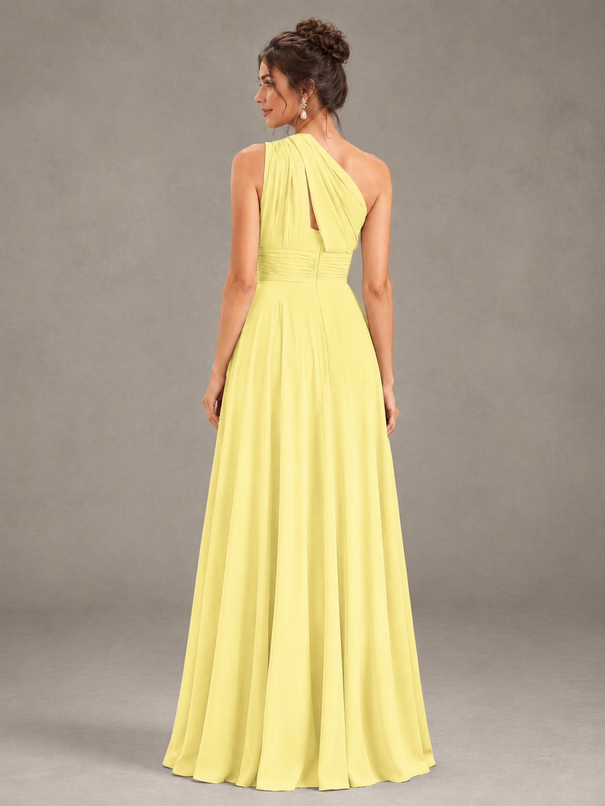 BOLODOO Daffodil One-Shoulder Chiffon-Look Bridesmaid Dress - Daffodil - Daffodil (2)