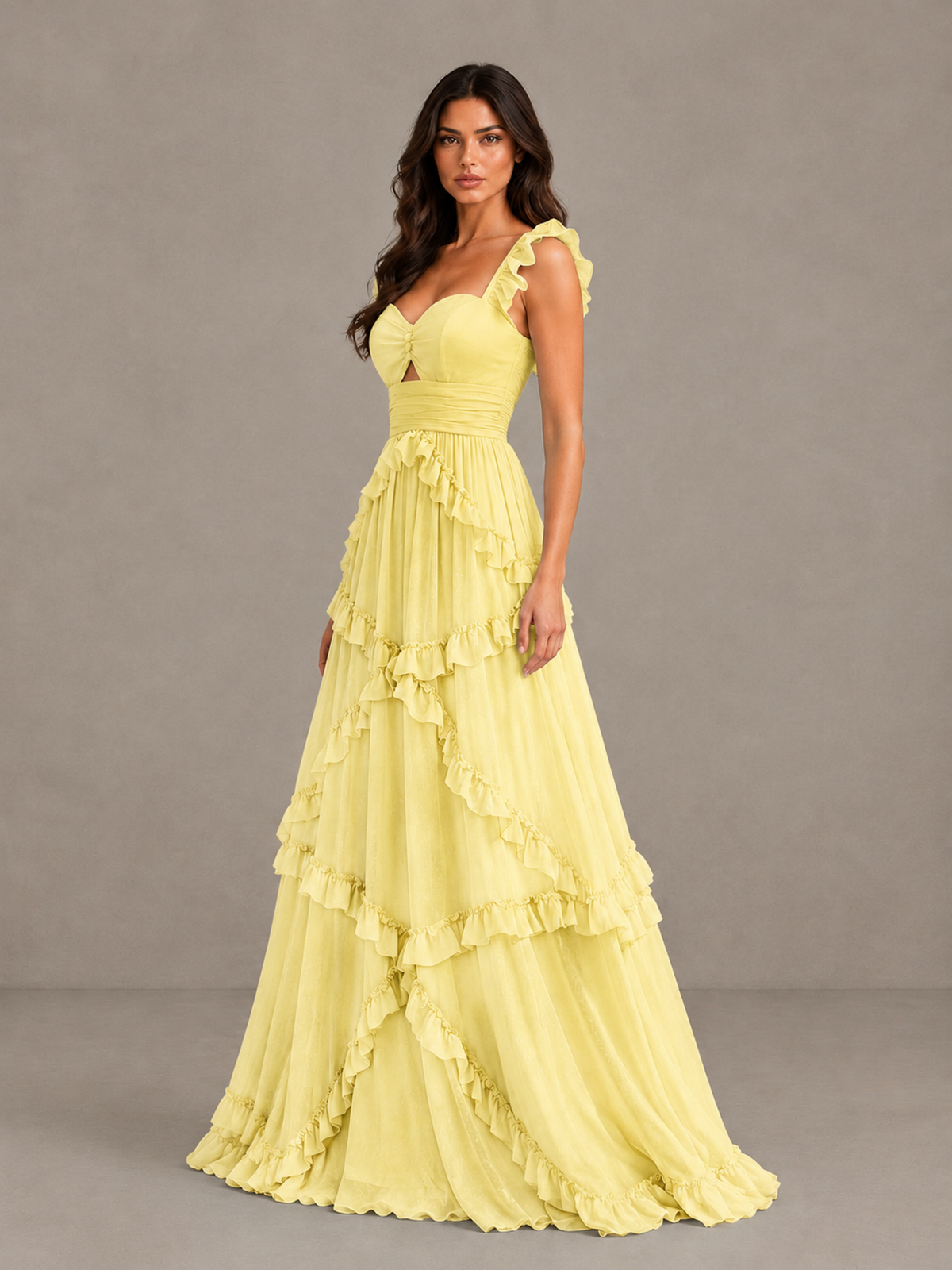 BOLODOO Daffodil Ruffle A-Line Prom Dress with Open Back - Daffodil - Daffodil (3)
