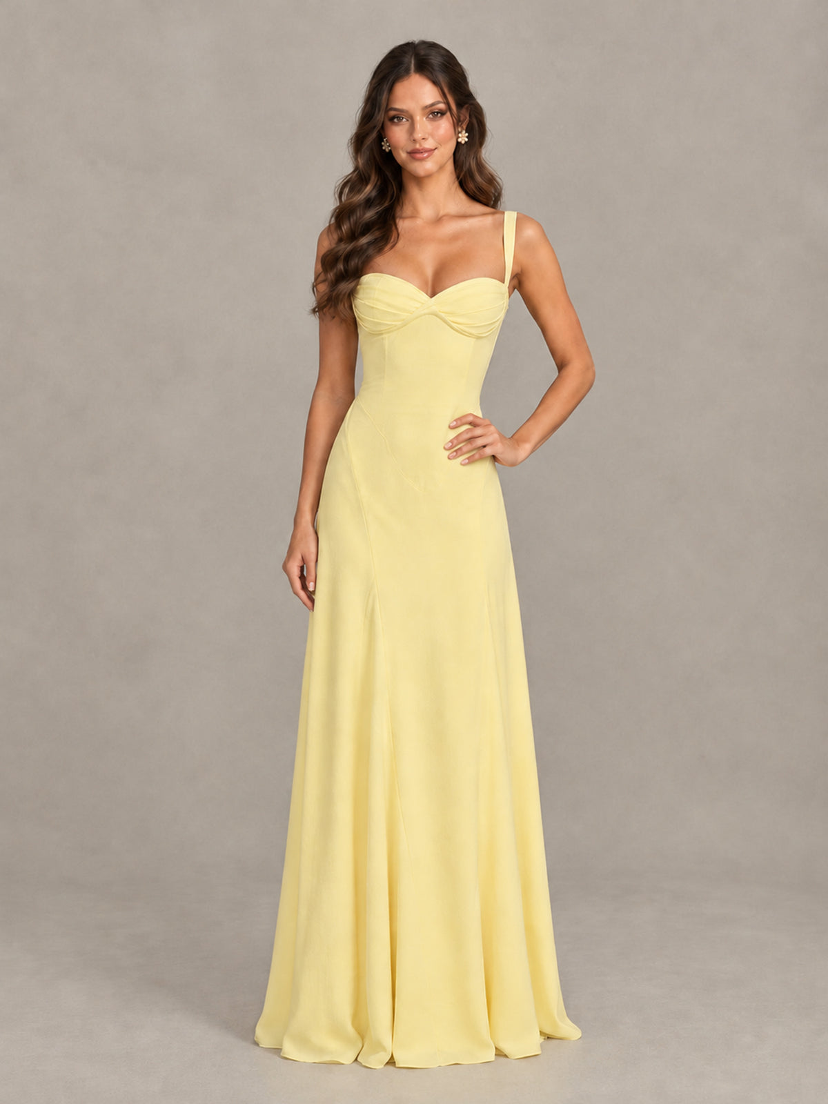 BOLODOO Daffodil Sweetheart Lace-Up Back Bridesmaid Dress - Daffodil - Daffodil (4)