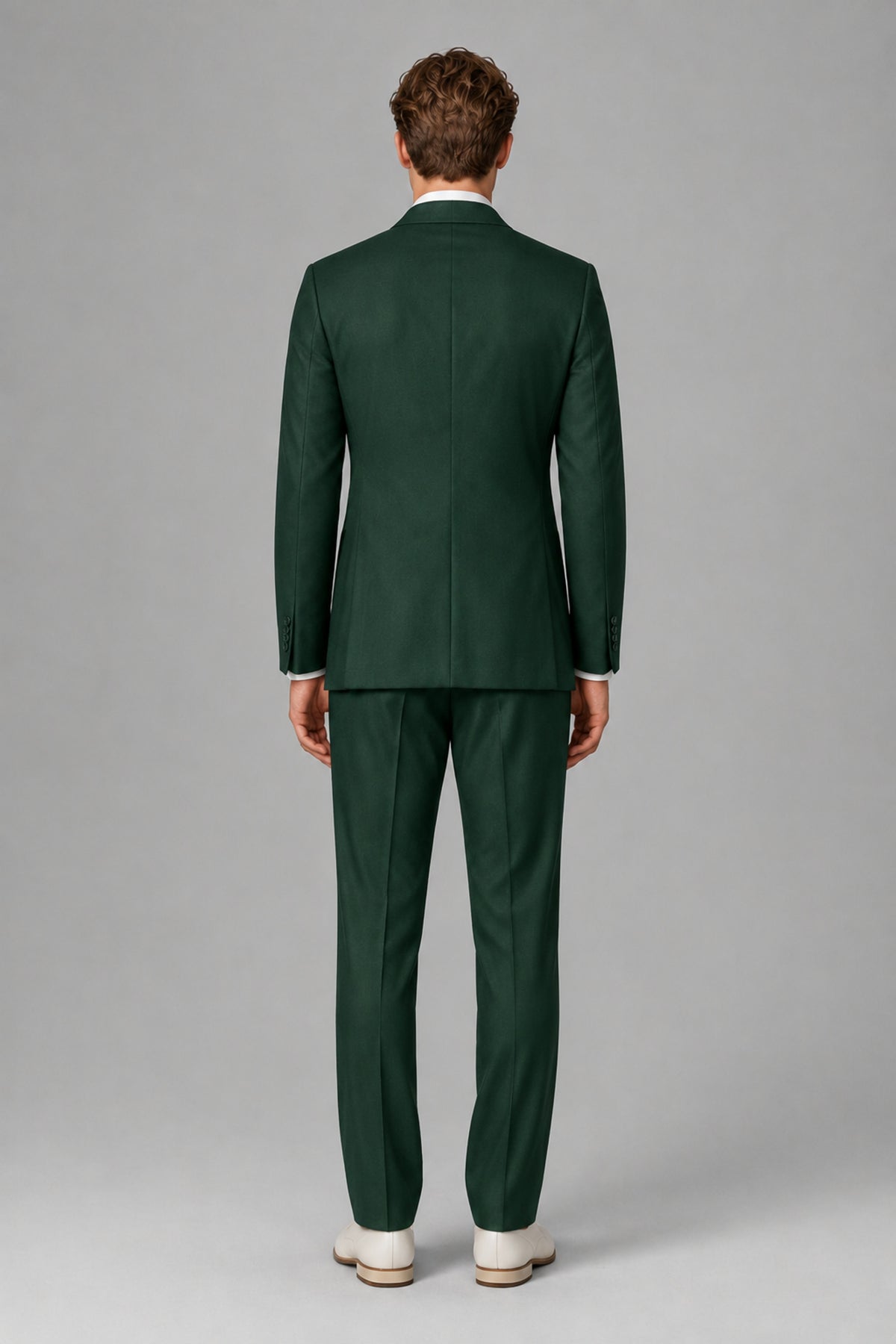 Bolodoo Men's Dark Green Wrap Tie-Waist Two-Piece Suit – Jacket & Trousers - Dark Green - Dark Green_3