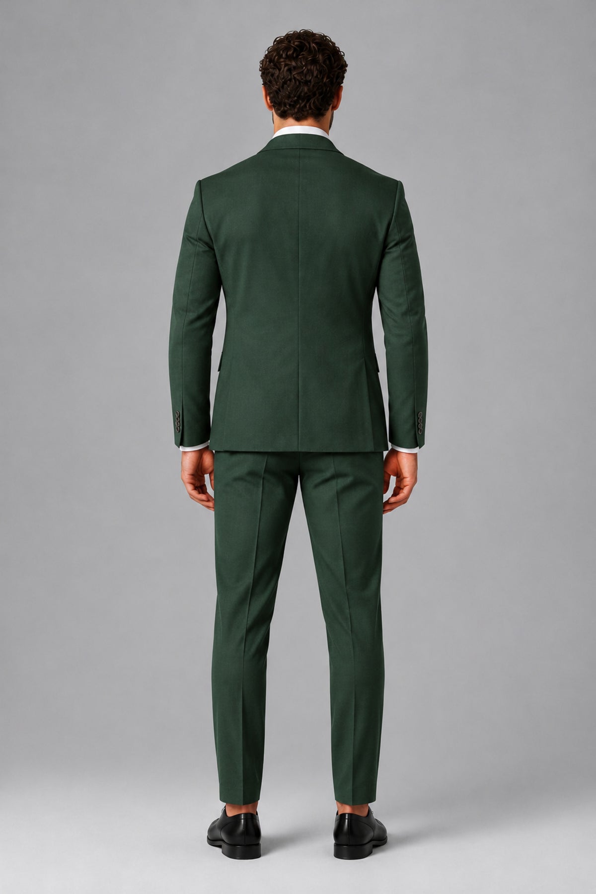 Bolodoo Men's Dark Green Two-Piece Suit with Notch-Lapel Jacket & Trousers - Dark Green - Dark_Green_3