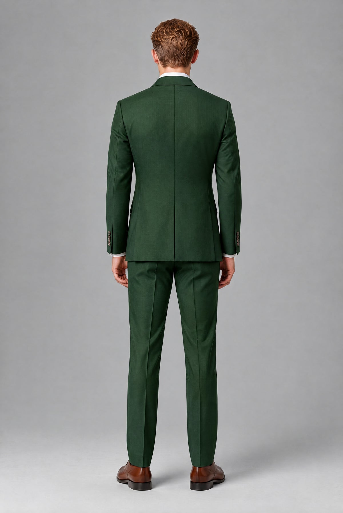 Bolodoo Men's Dark Green Double-Breasted 2-Piece Wedding Suit - Dark Green - Dark Green (3)