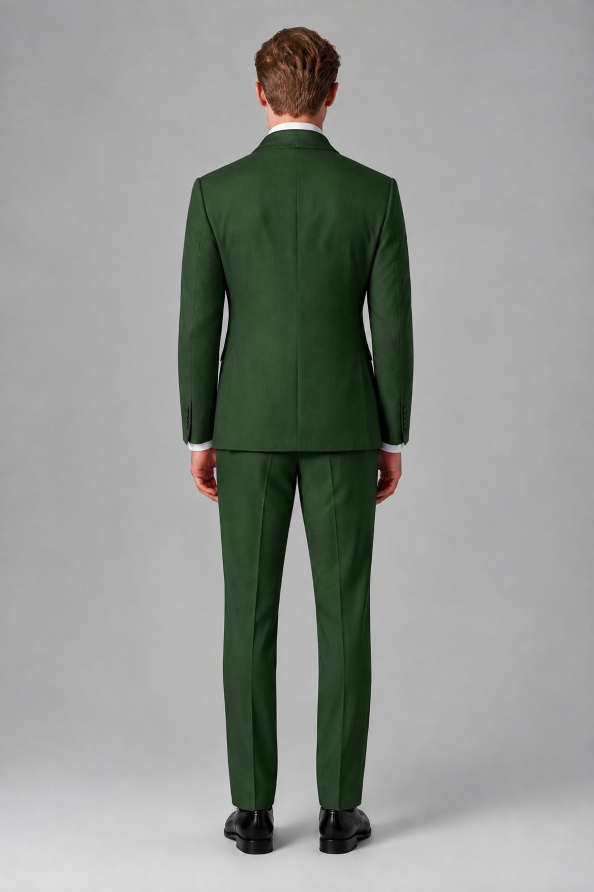 Bolodoo Men's Dark Green Shawl Lapel 2-Piece Tuxedo Suit – Jacket & Trousers - Dark Green - Dark Green (4)