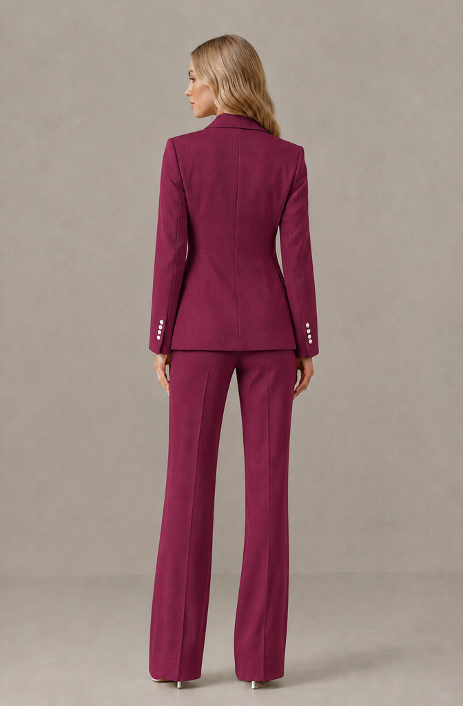 BOLODOO Desert Rose Women's Three-Piece Pantsuit with Blazer & Vest - Desert Rose - Desert Rose_02