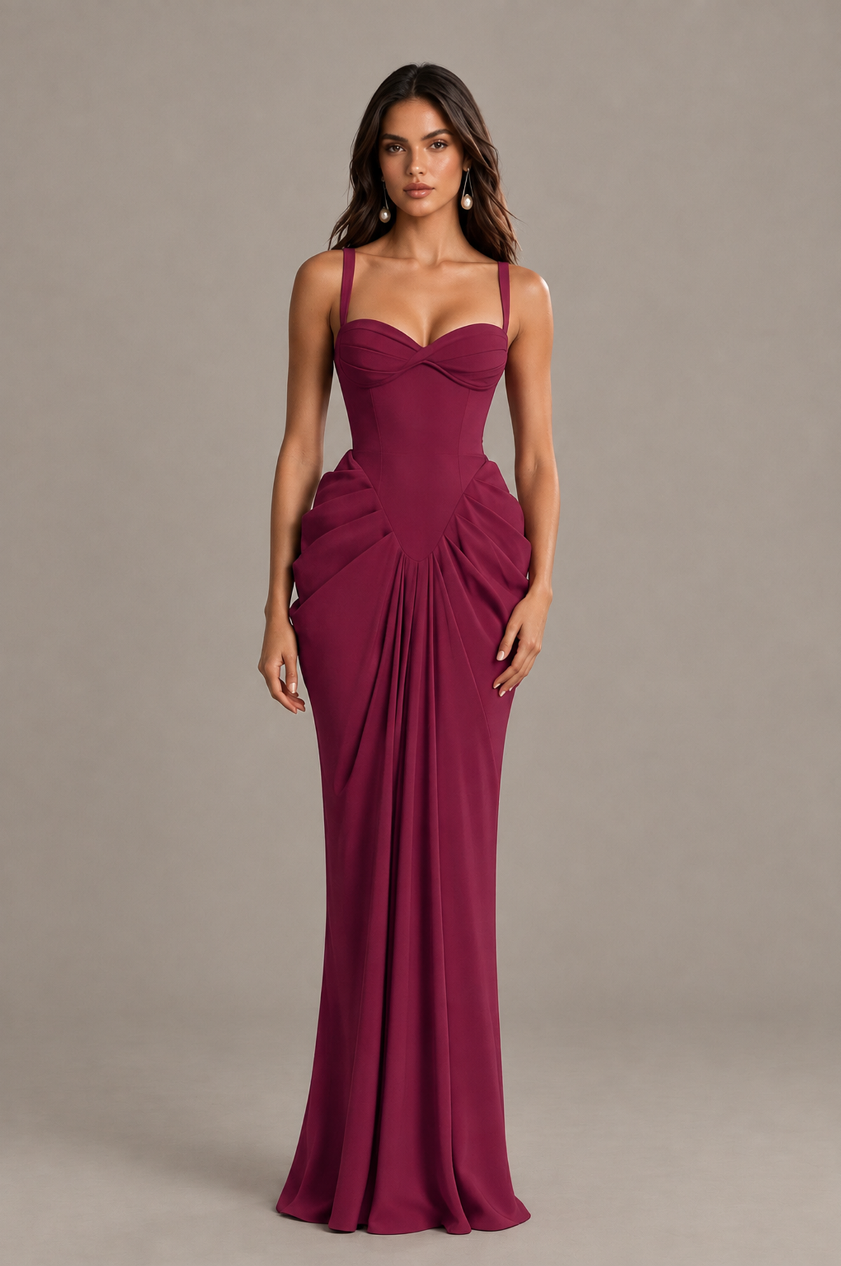 BOLODOO Desert Rose Sweetheart Ruched Lace-Up Back Evening Gown - Desert Rose - Desert_Rose_1