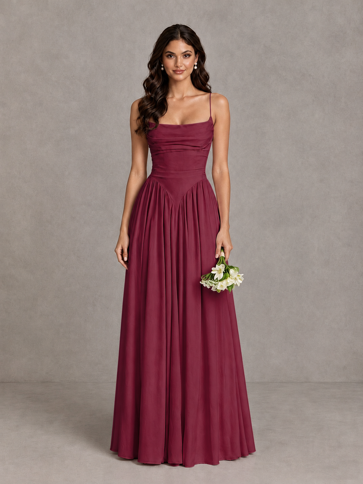 BOLODOO Desert Rose Lace-Up Back A-Line Bridesmaid Dress - Desert Rose - Desert Rose_1