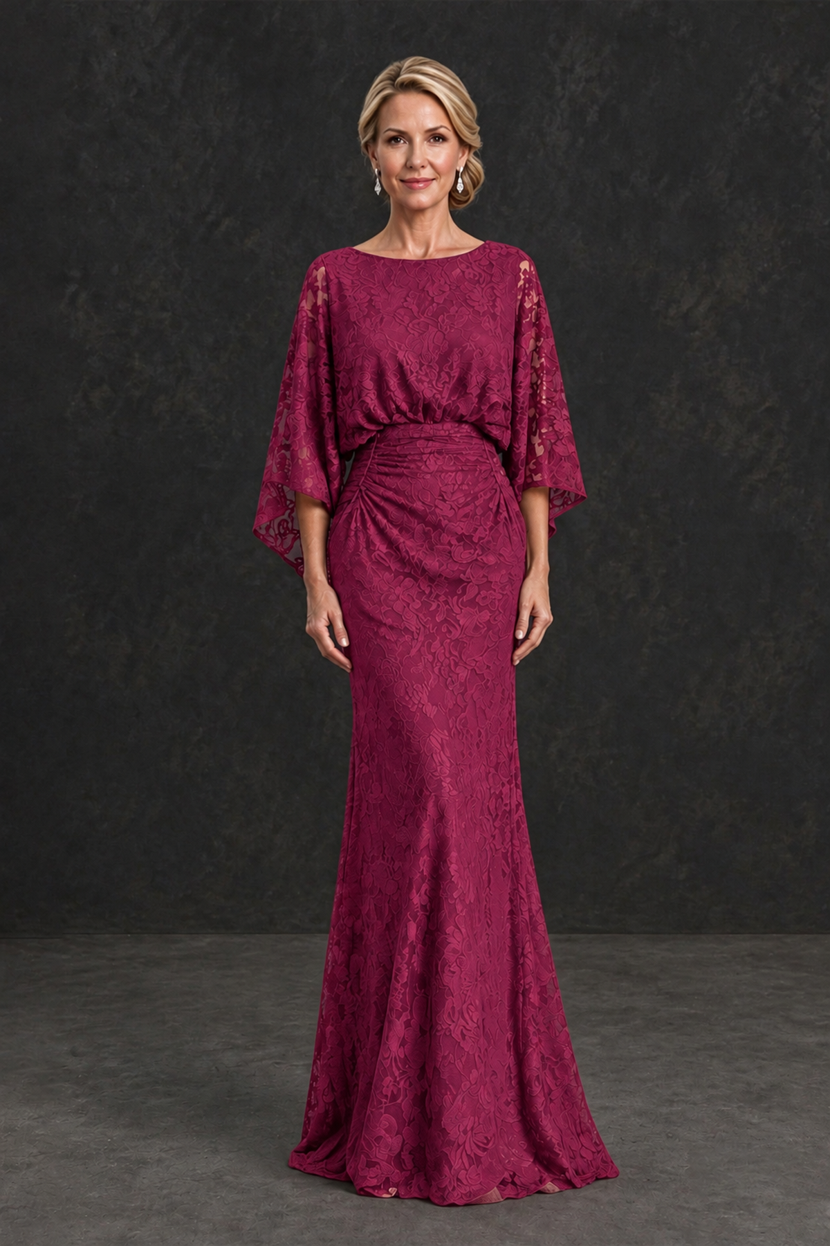 BOLODOO Desert Rose Lace Flutter Sleeve Mother of the Bride Dress - Desert Rose - Desert Rose_1