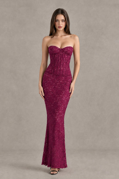 BOLODOO Desert Rose Strapless Lace Corset Wedding Guest Dress - Desert Rose - Desert Rose_1