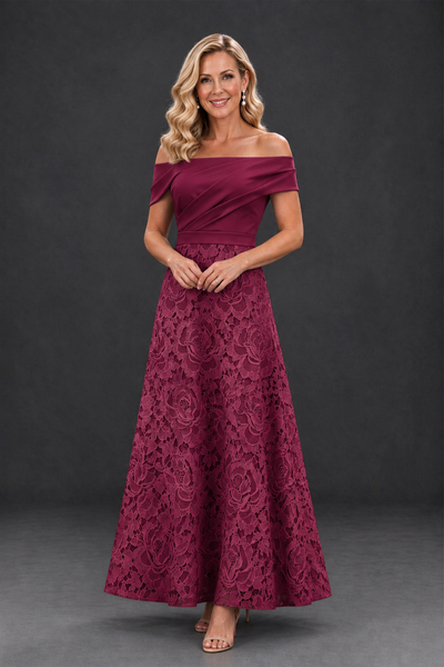 BOLODOO Desert Rose Off-the-Shoulder Floral A-Line Mother of the Bride Dress - Desert Rose - Desert Rose_1