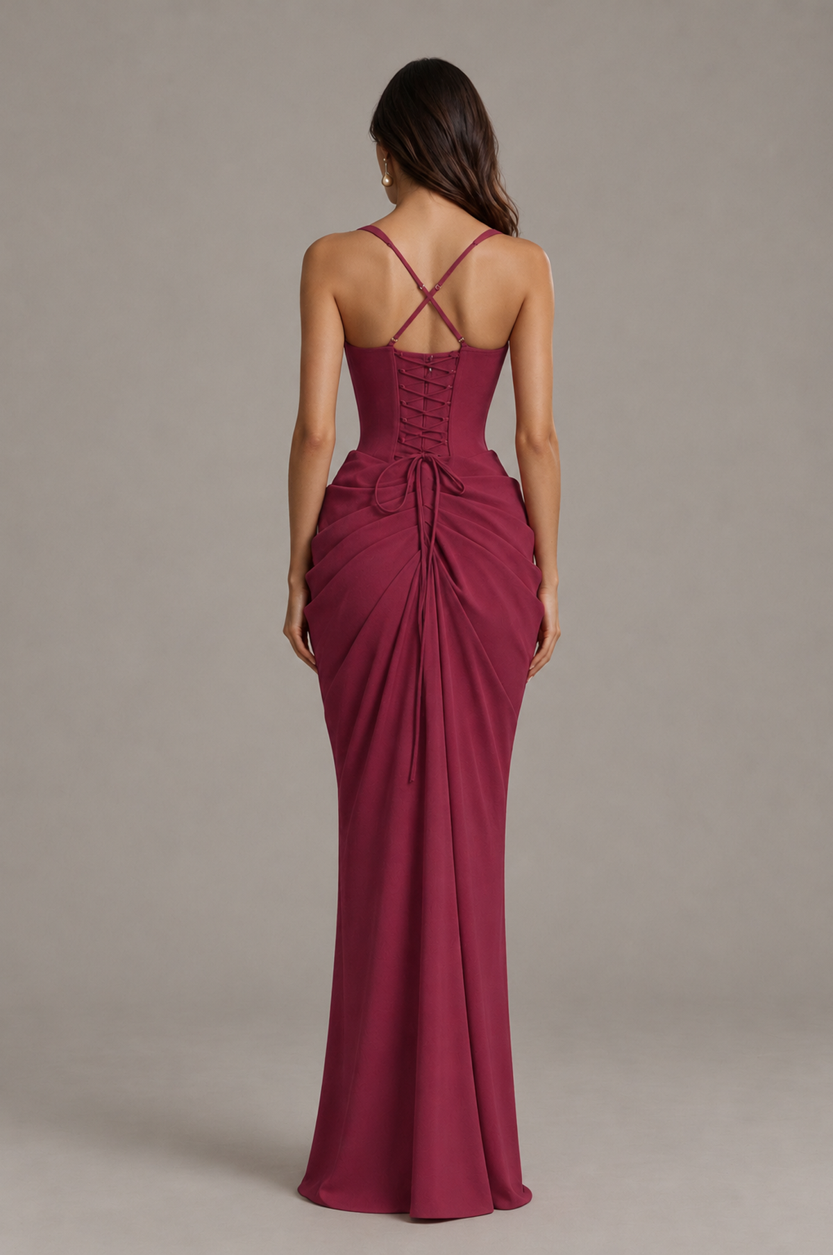 BOLODOO Desert Rose Sweetheart Ruched Lace-Up Back Evening Gown - Desert Rose - Desert_Rose_2