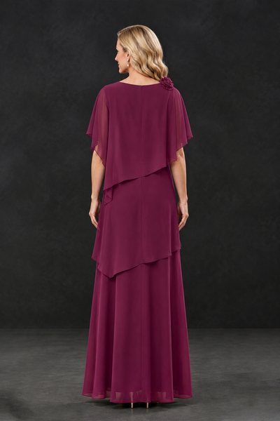 BOLODOO Desert Rose Tiered Flutter Sleeve Mother of the Bride Maxi Dress - Desert Rose - Desert Rose_2