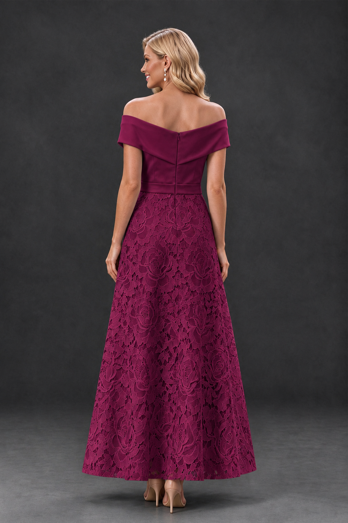BOLODOO Desert Rose Off-the-Shoulder Floral A-Line Mother of the Bride Dress - Desert Rose - Desert Rose_2
